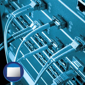 an optical fiber computer network - with Colorado icon